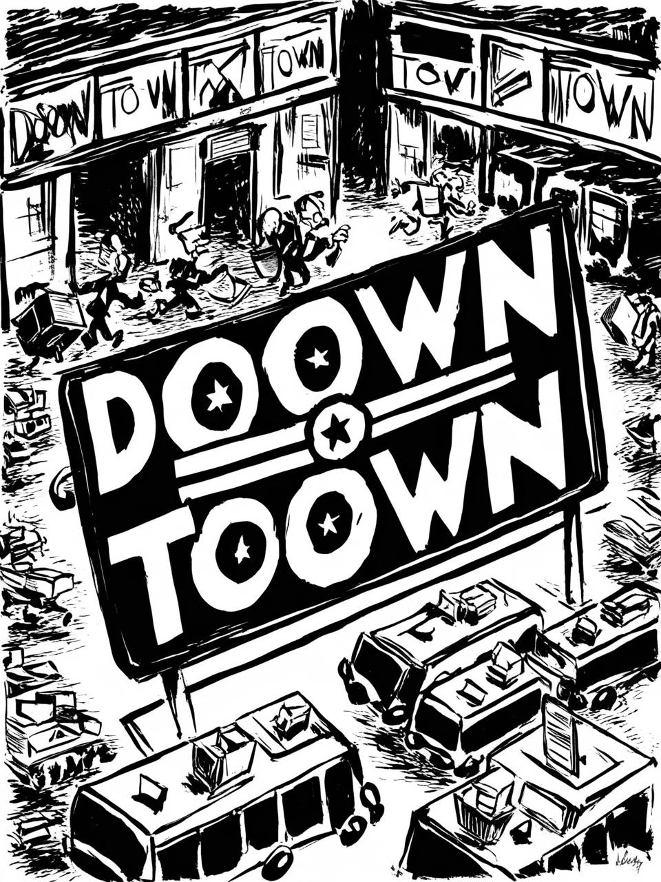 Upside down city view